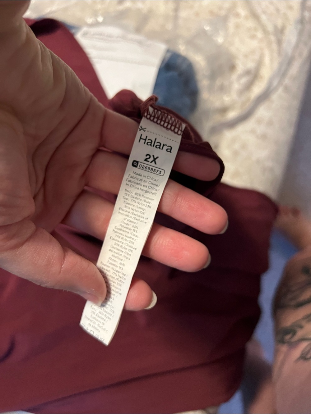 Tag on clothing item